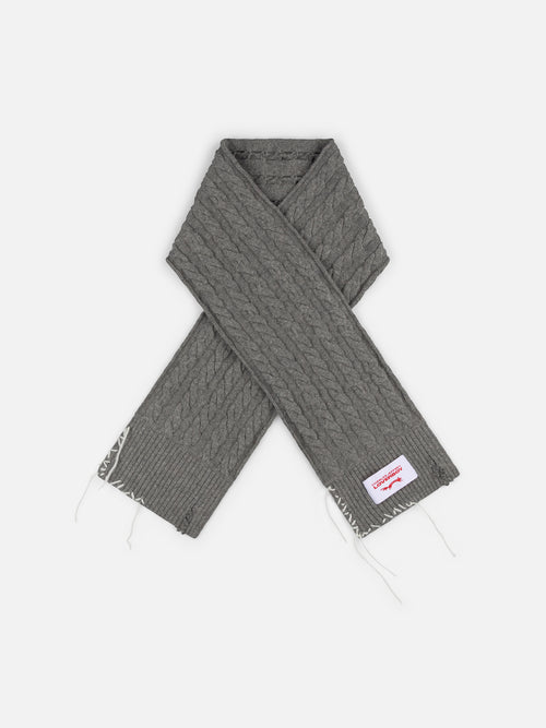 CABLE KNIT SCARF in GREY | Charles Jeffrey Loverboy