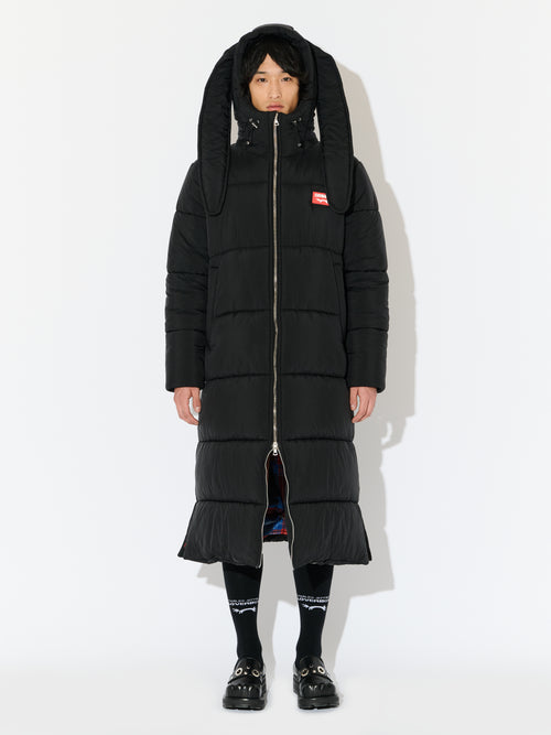 LONG BUNNY PUFFER JACKET in BLACK | Charles Jeffrey Loverboy