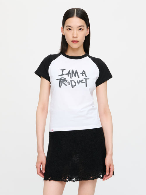 GRAPHIC BABY RAGLAN TEE in WHITE BLACK | Charles Jeffrey Loverboy