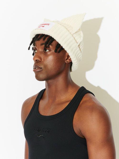 CHUNKY EARS BEANIE in ECRU