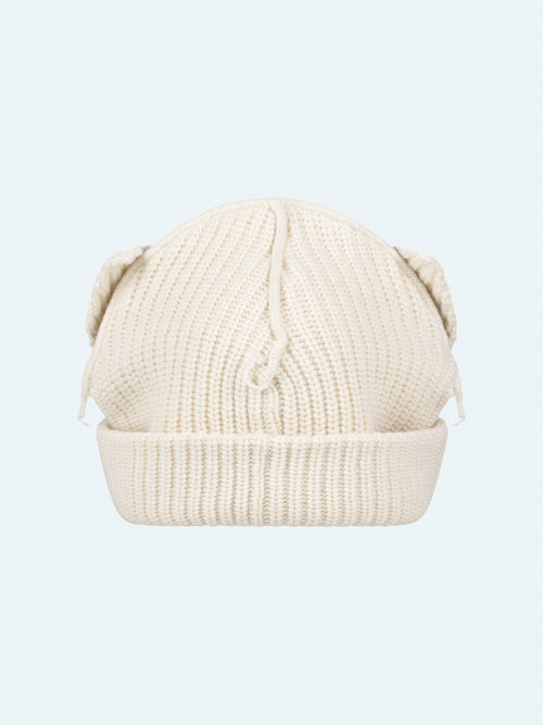 SUPERSIZED CHUNKY EARS BEANIE in ECRU