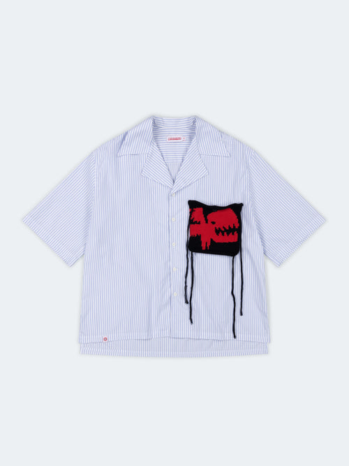 HAWAIIAN SHIRT WITH KNIT PATCH | Charles Jeffrey Loverboy