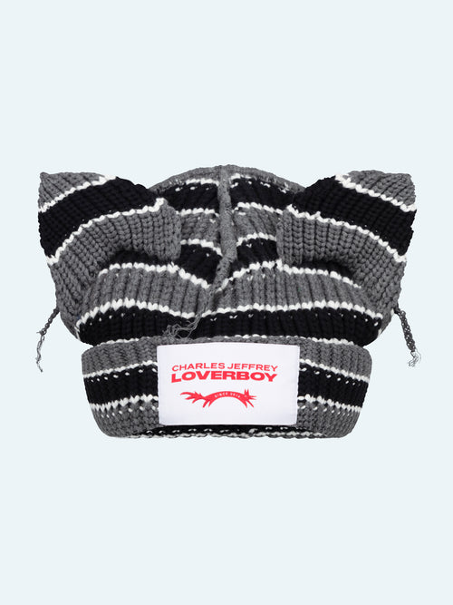 CHUNKY EARS BEANIE EXCLUSIVE in ECRU AND BLACK