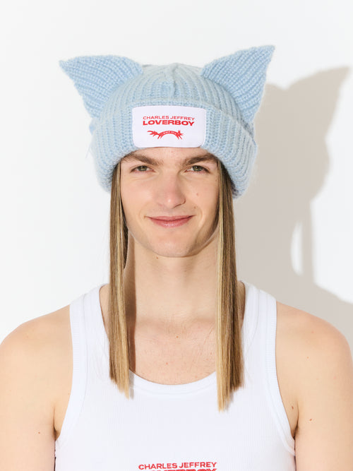 CHUNKY EARS BEANIE EXCLUSIVE in SKY BLUE | Charles Jeffrey Loverboy