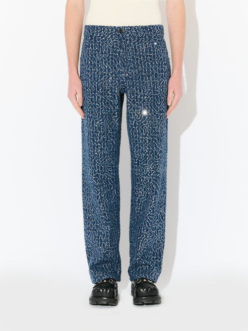 ART DENIM JEAN in DISTRESSED SEQUIN DENIM | Charles Jeffrey Loverboy