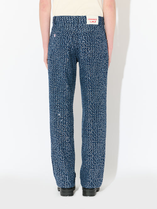 ART DENIM JEAN in DISTRESSED SEQUIN DENIM | Charles Jeffrey Loverboy