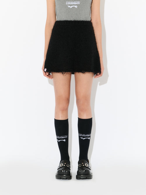 KNITTED MINI SKIRT in BLACK | Charles Jeffrey Loverboy