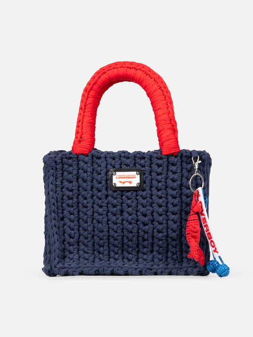 BUCKET BAG WITH LOBSTER CHARM in NAVY RED | Charles Jeffrey Loverboy