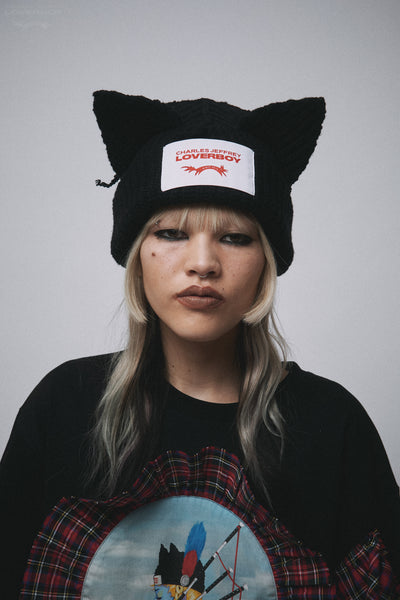CHUNKY EARS BEANIE in BLACK – Charles Jeffrey Loverboy