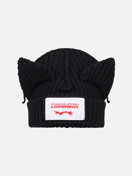 CHUNKY EARS BEANIE in BLACK