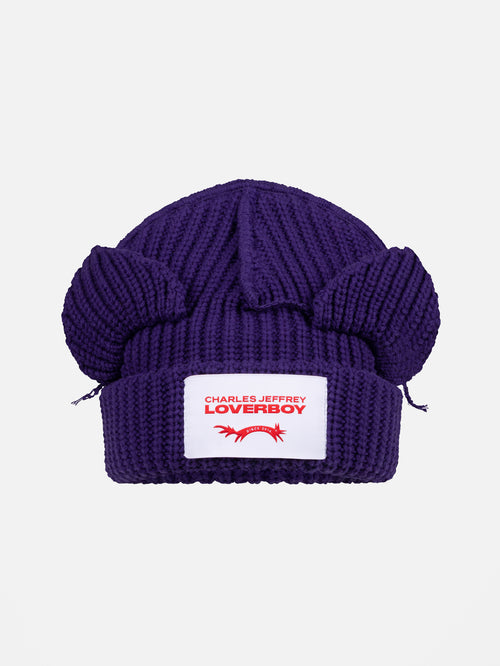 CHUNKY EARS BEANIE in PURPLE | Charles Jeffrey Loverboy