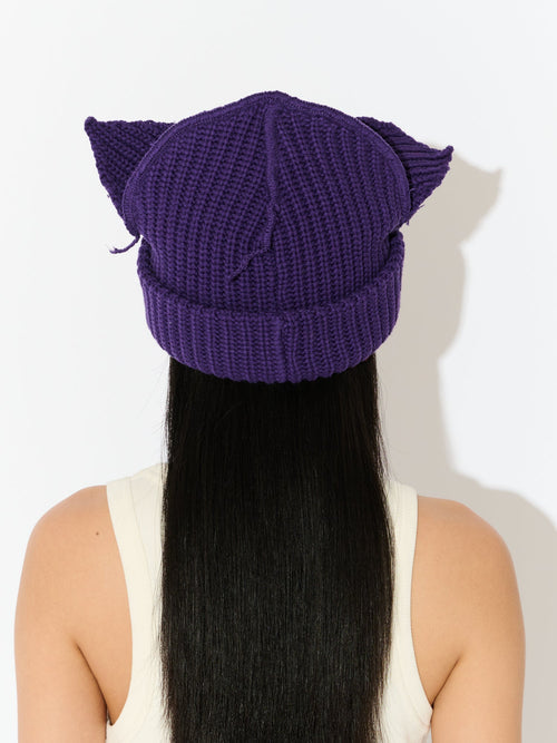 CHUNKY EARS BEANIE in PURPLE