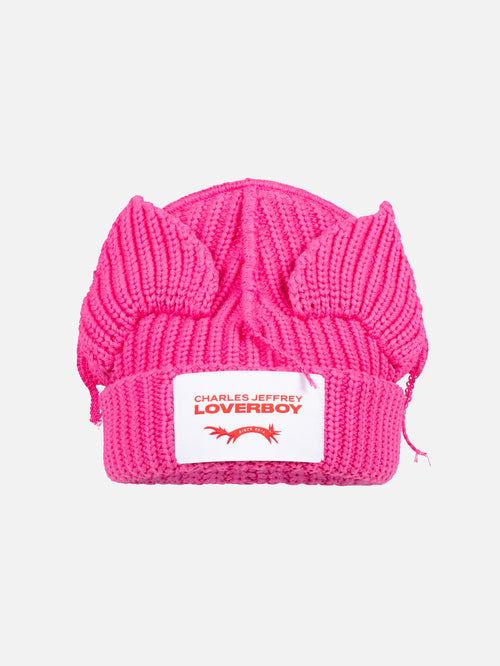 CHUNKY EARS BEANIE in PINK | Charles Jeffrey Loverboy