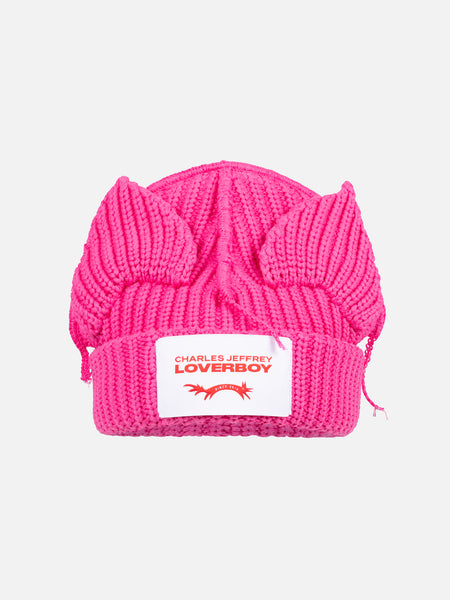 CHUNKY EARS BEANIE in PINK – Charles Jeffrey Loverboy