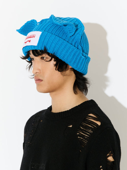 CHUNKY EARS BEANIE in LIGHT BLUE