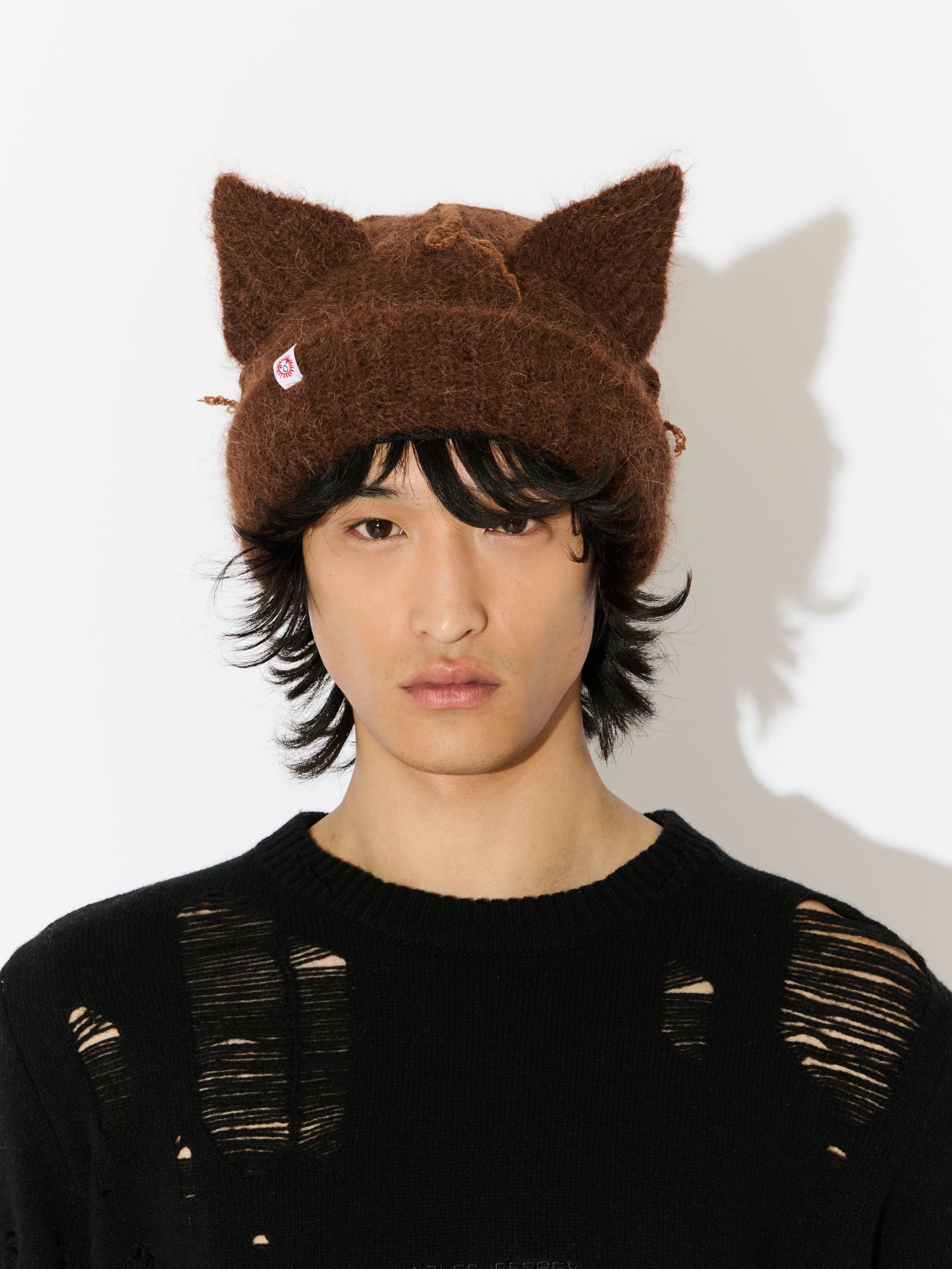 ALPACA CHUNKY EARS BEANIE in BROWN – Charles Jeffrey Loverboy