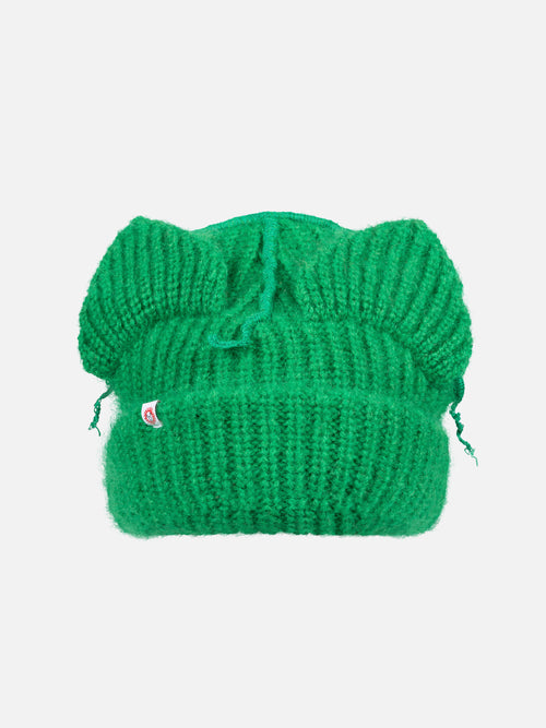 MOHAIR CHUNKY EARS BEANIE in GREEN | Charles Jeffrey Loverboy