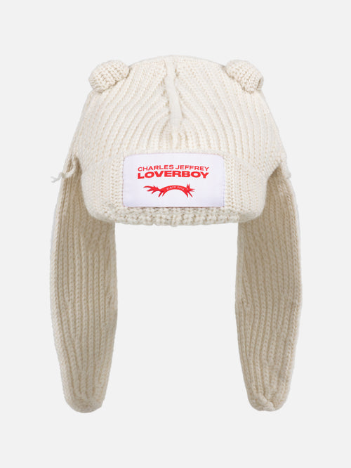 CHUNKY RABBIT BEANIE in ECRU | Charles Jeffrey Loverboy