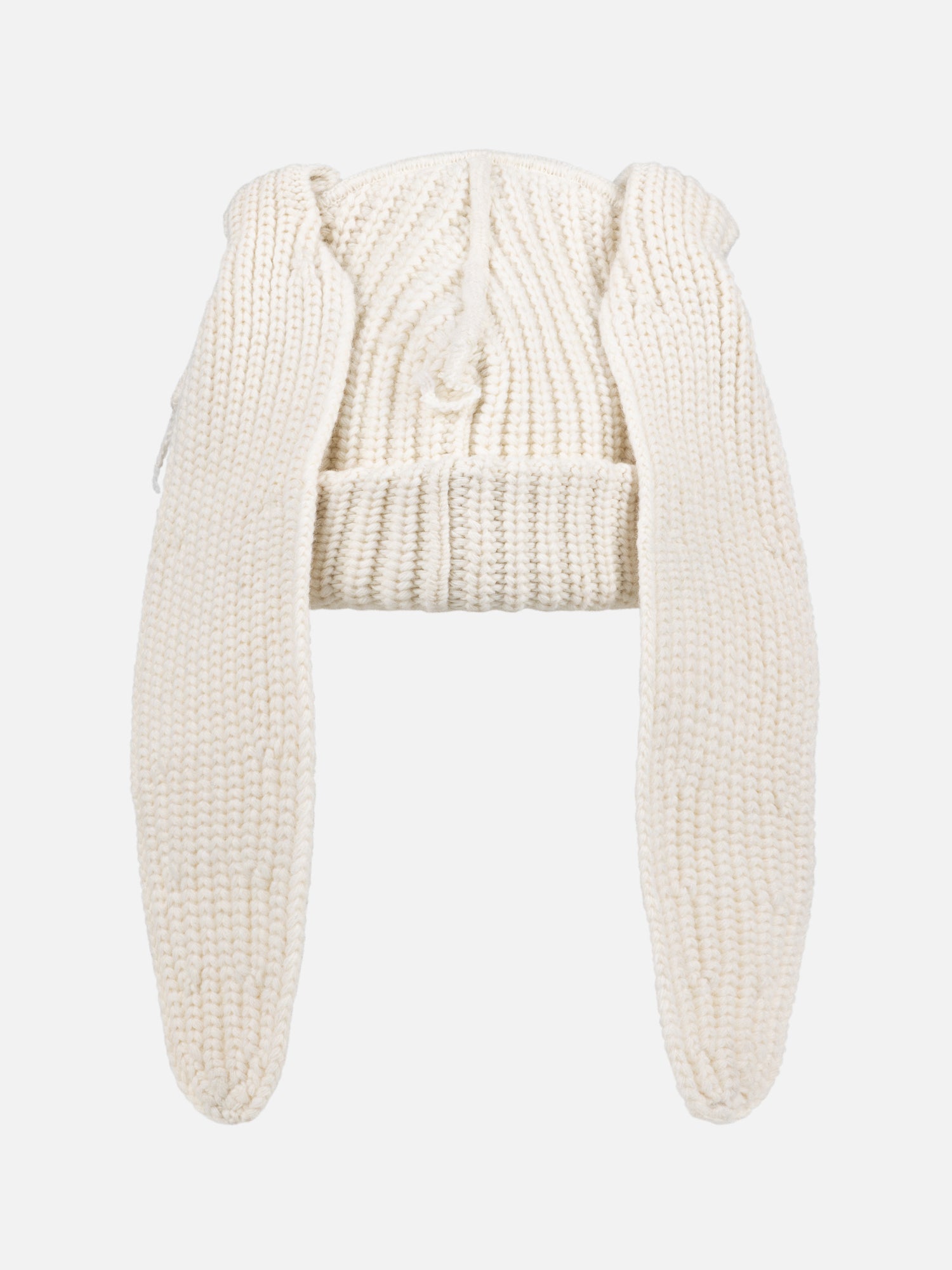 CHUNKY RABBIT BEANIE in ECRU