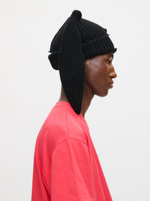 CHUNKY RABBIT BEANIE in BLACK | Charles Jeffrey Loverboy