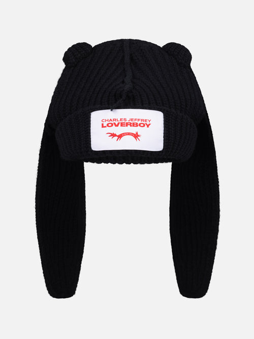CHUNKY RABBIT BEANIE in BLACK | Charles Jeffrey Loverboy