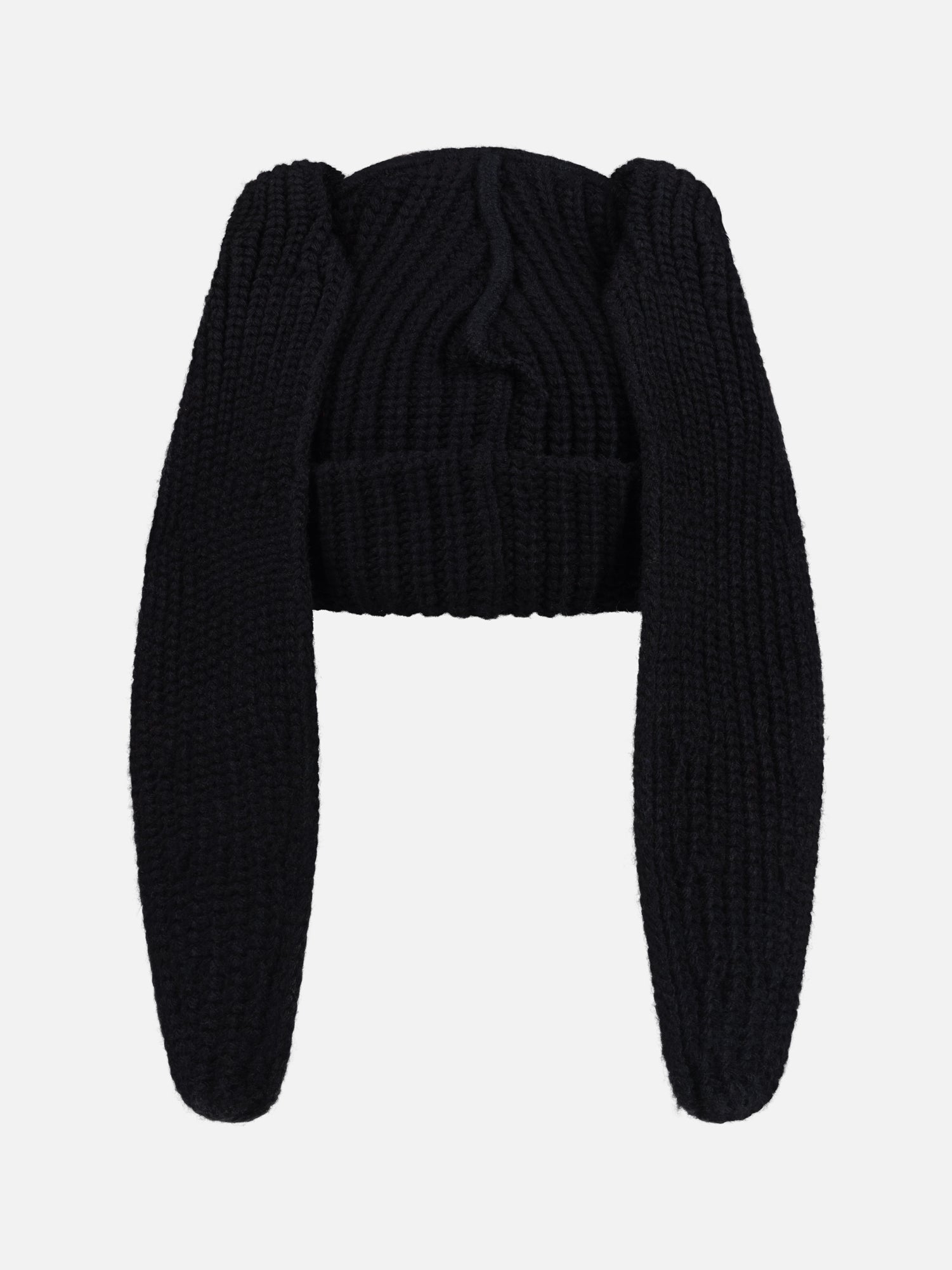 CHUNKY RABBIT BEANIE in BLACK