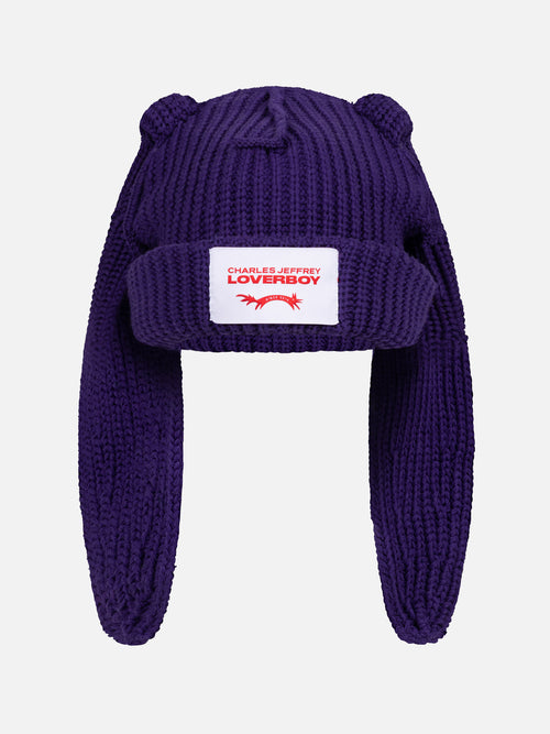 CHUNKY RABBIT BEANIE in PURPLE | Charles Jeffrey Loverboy