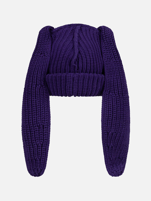 CHUNKY RABBIT BEANIE in PURPLE