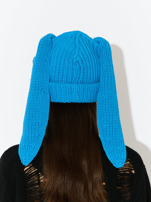 CHUNKY RABBIT BEANIE in LIGHT BLUE