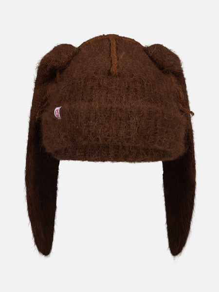 ALPACA CHUNKY RABBIT BEANIE in BROWN – Charles Jeffrey Loverboy