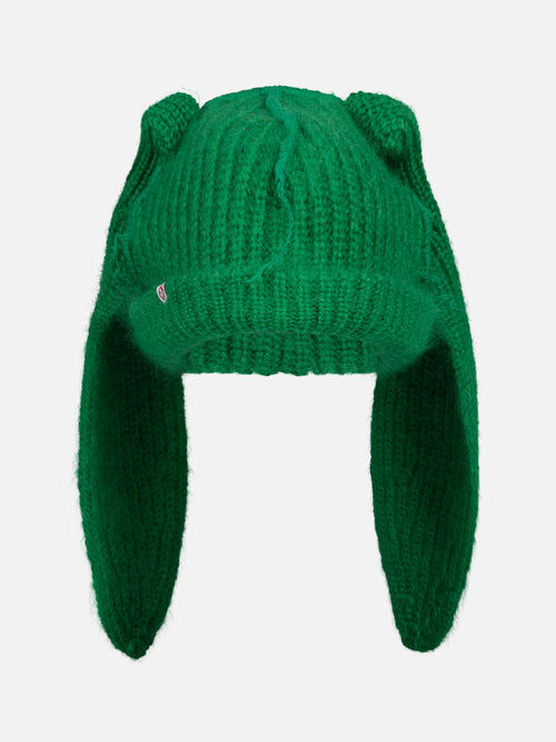 MOHAIR CHUNKY RABBIT BEANIE in GREEN | Charles Jeffrey Loverboy