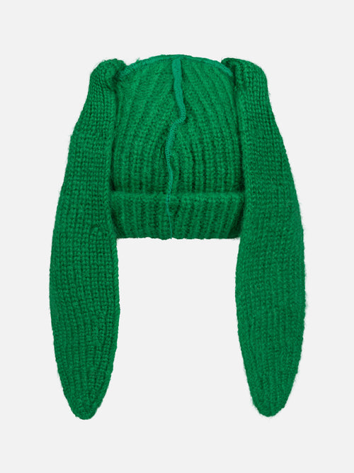 MOHAIR CHUNKY RABBIT BEANIE in GREEN | Charles Jeffrey Loverboy