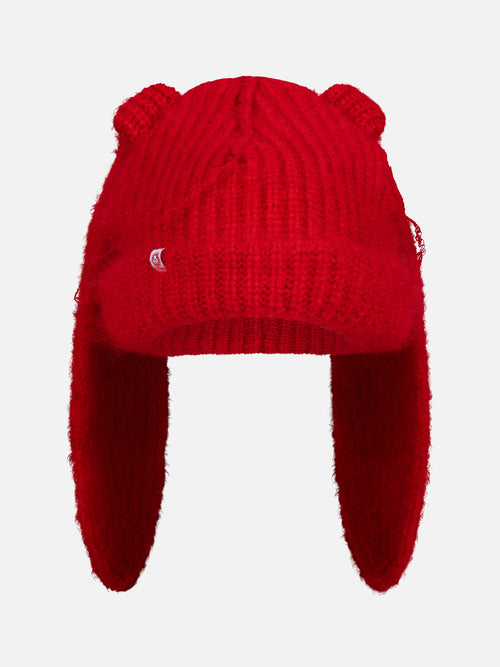 MOHAIR CHUNKY RABBIT BEANIE in RED | Charles Jeffrey Loverboy
