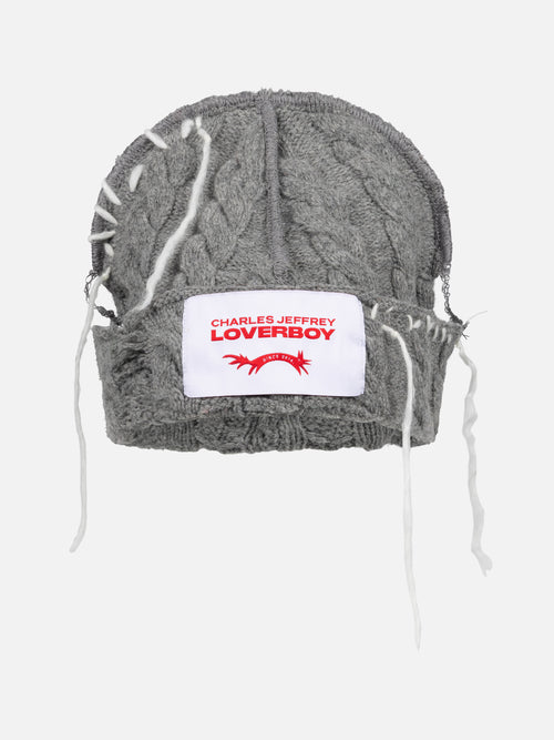 LOVERBOY CABLE BEANIE in GREY | Charles Jeffrey Loverboy