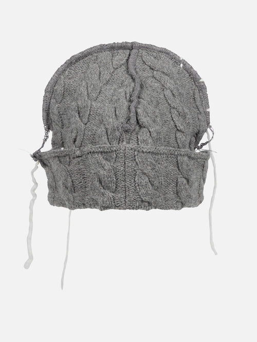 LOVERBOY CABLE BEANIE in GREY | Charles Jeffrey Loverboy