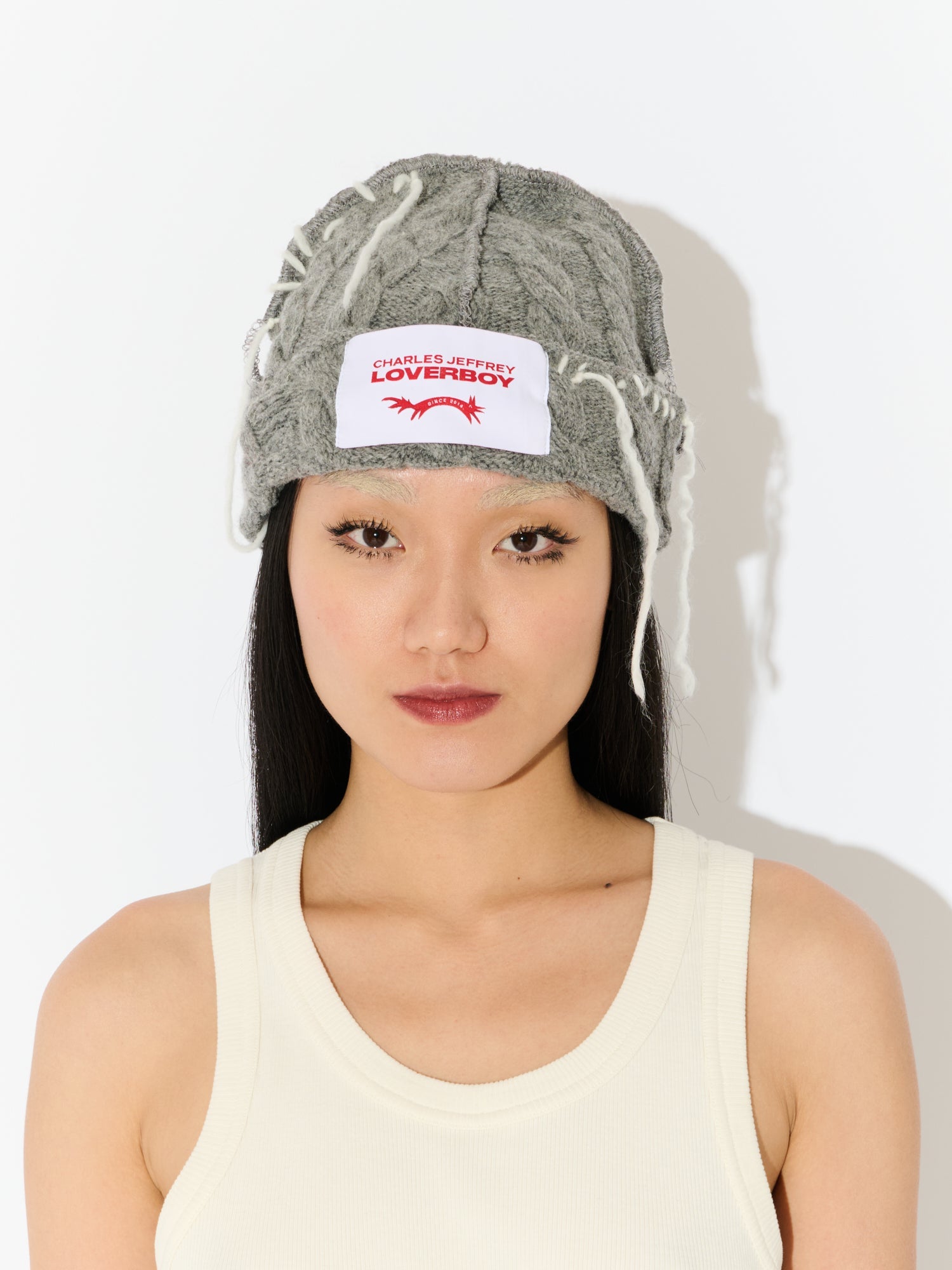 LOVERBOY CABLE BEANIE in GREY