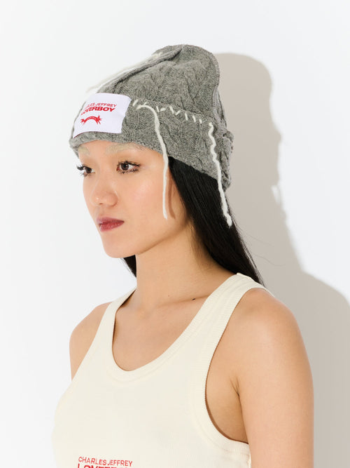 LOVERBOY CABLE BEANIE in GREY