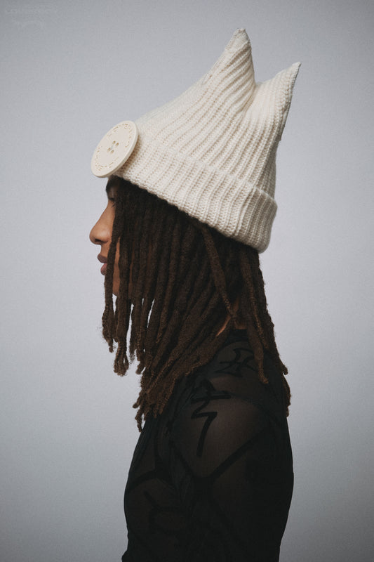 BOX BEANIE in ECRU