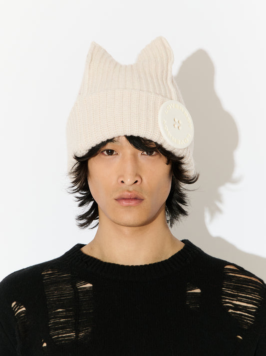 BOX BEANIE in ECRU