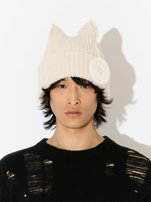 BOX BEANIE in ECRU