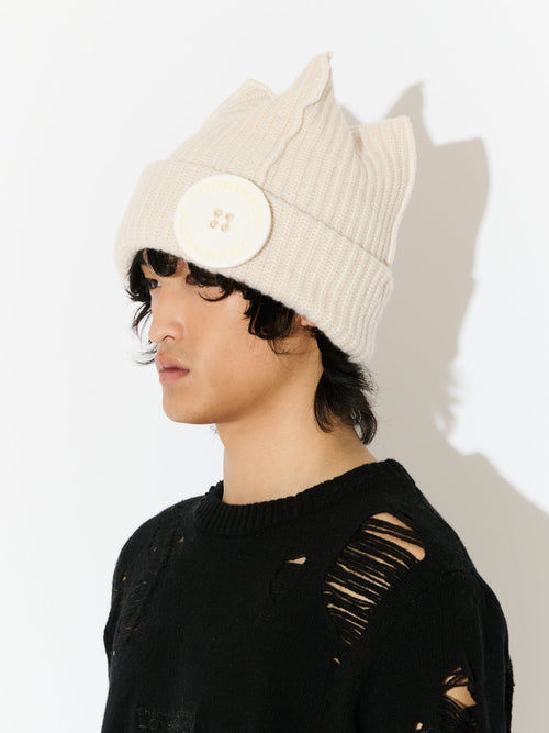 BOX BEANIE in ECRU