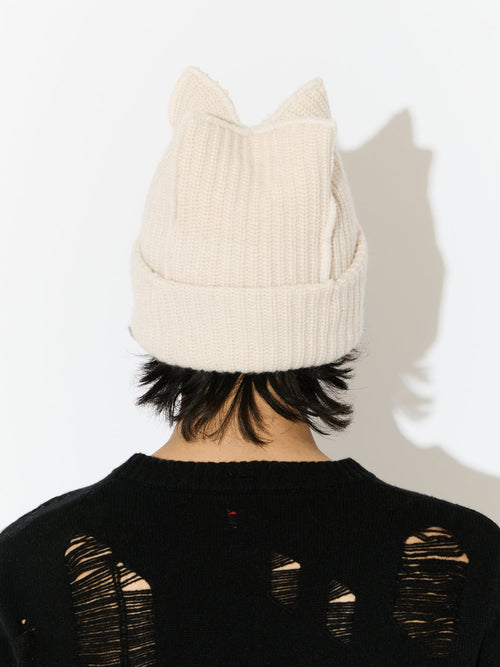 BOX BEANIE in ECRU