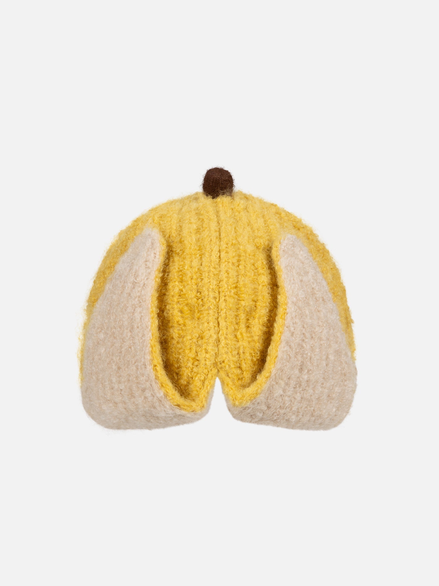 MOHAIR CHUNKY BANANA BEANIE in YELLOW