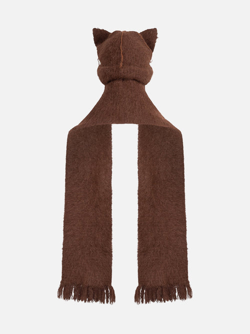 ALPACA CHUNKY EARS BEANIE SCARF in BROWN | Charles Jeffrey Loverboy