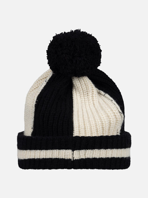 POMPOM BEANIE in BLACK ECRU | Charles Jeffrey Loverboy