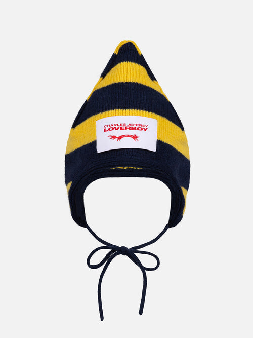 SPIKE BONNET in YELLOW NAVY BLUE STRIPE | Charles Jeffrey Loverboy