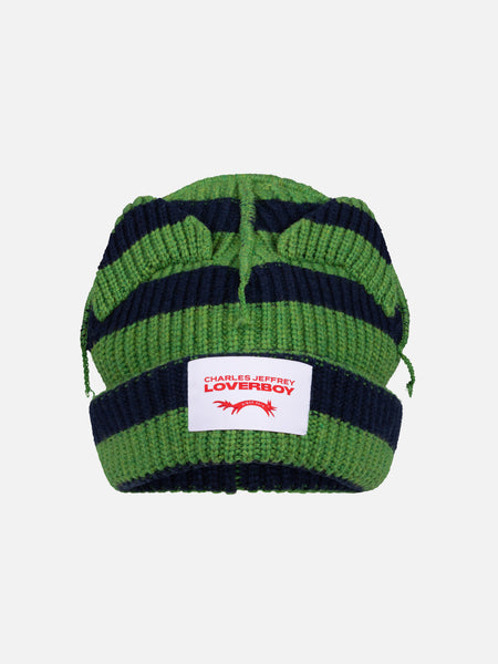 帽子 SUPERSIZED CHUNKY EARS BEANIE SUPERSIZED CHUNKY EARS BEANIE in GREEN NAVY – Charles Jeffrey Loverboy