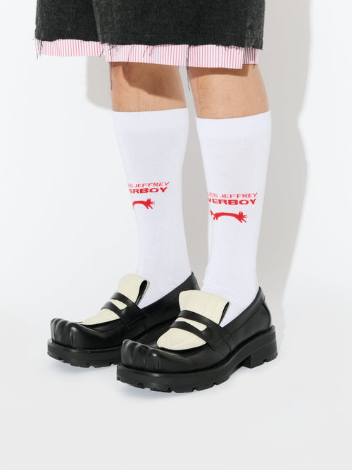 BANANA MOCCASIN MOGGIES in BLACK WHITE