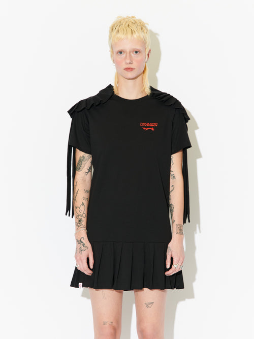 ROSETTE JERSEY DRESS in BLACK | Charles Jeffrey Loverboy