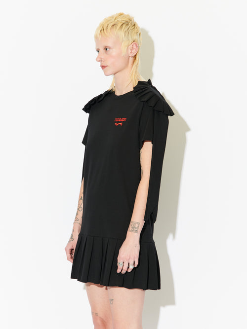 ROSETTE JERSEY DRESS in BLACK | Charles Jeffrey Loverboy